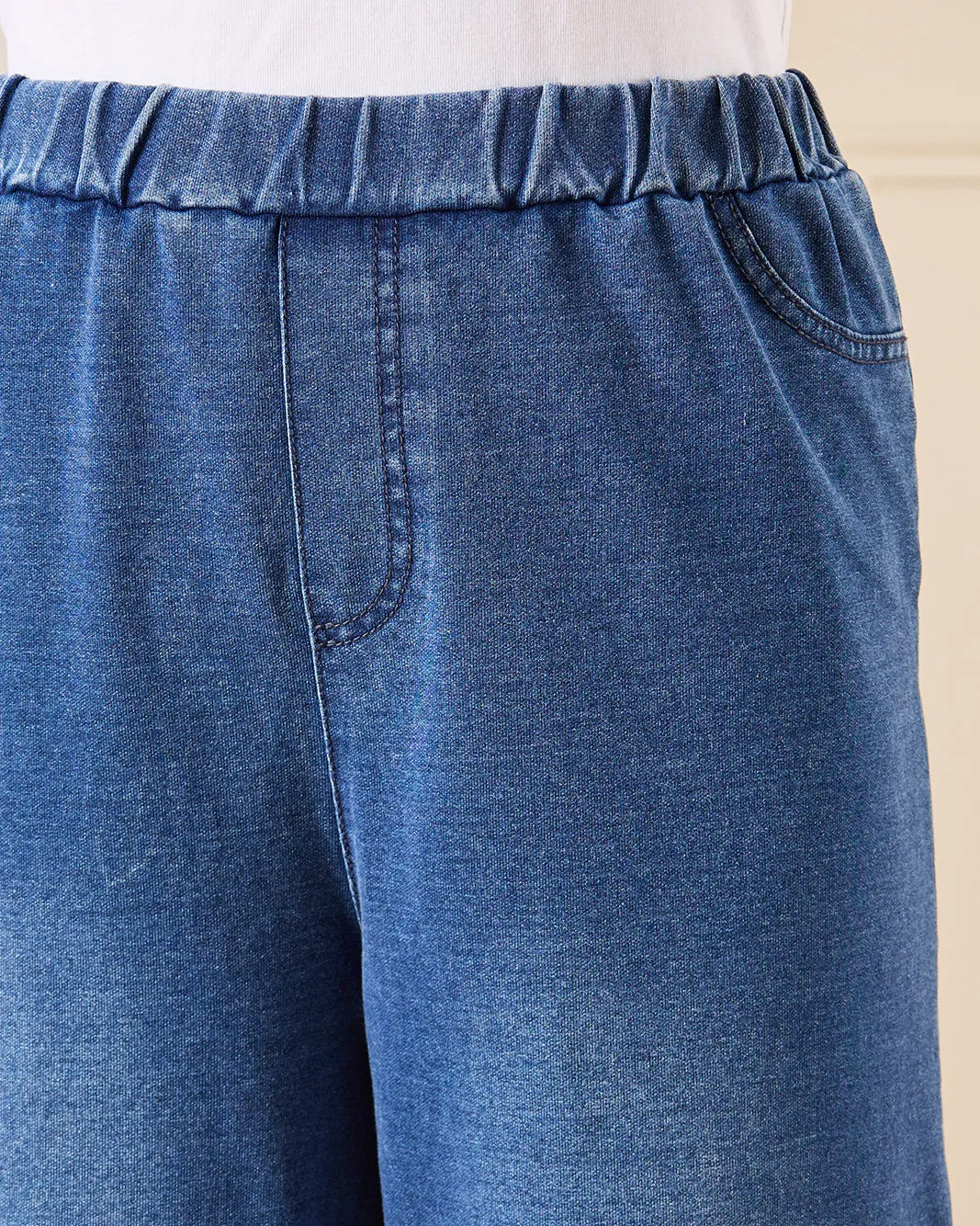 Senior Girls Blue Wide leg Knitted Pull on Jeans sold by Redtag product image thumbnail 4