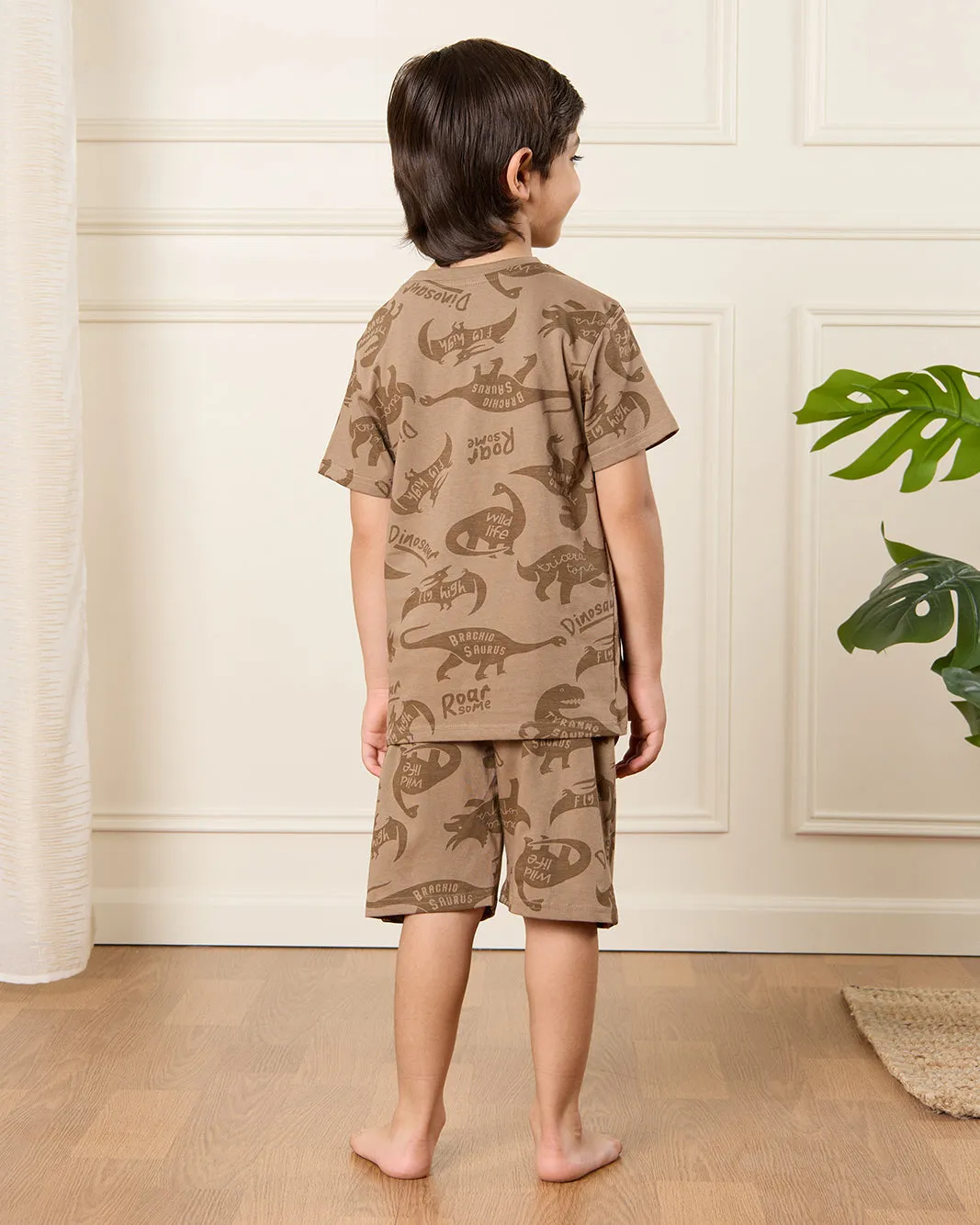 Boys Beige Printed Pyjama Set (2 Piece) sold by Redtag product image thumbnail 4