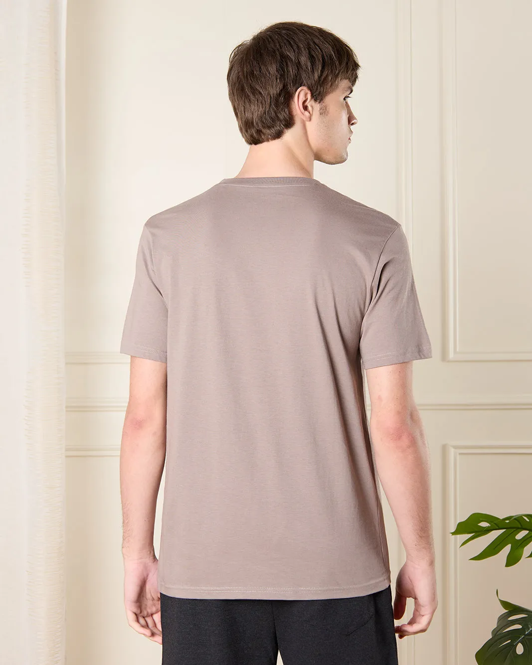 Men Grey Solid T-Shirt sold by Redtag product image thumbnail 3