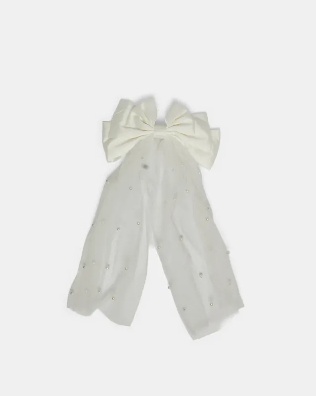 Women White Embellished Hair Clip sold by Redtag