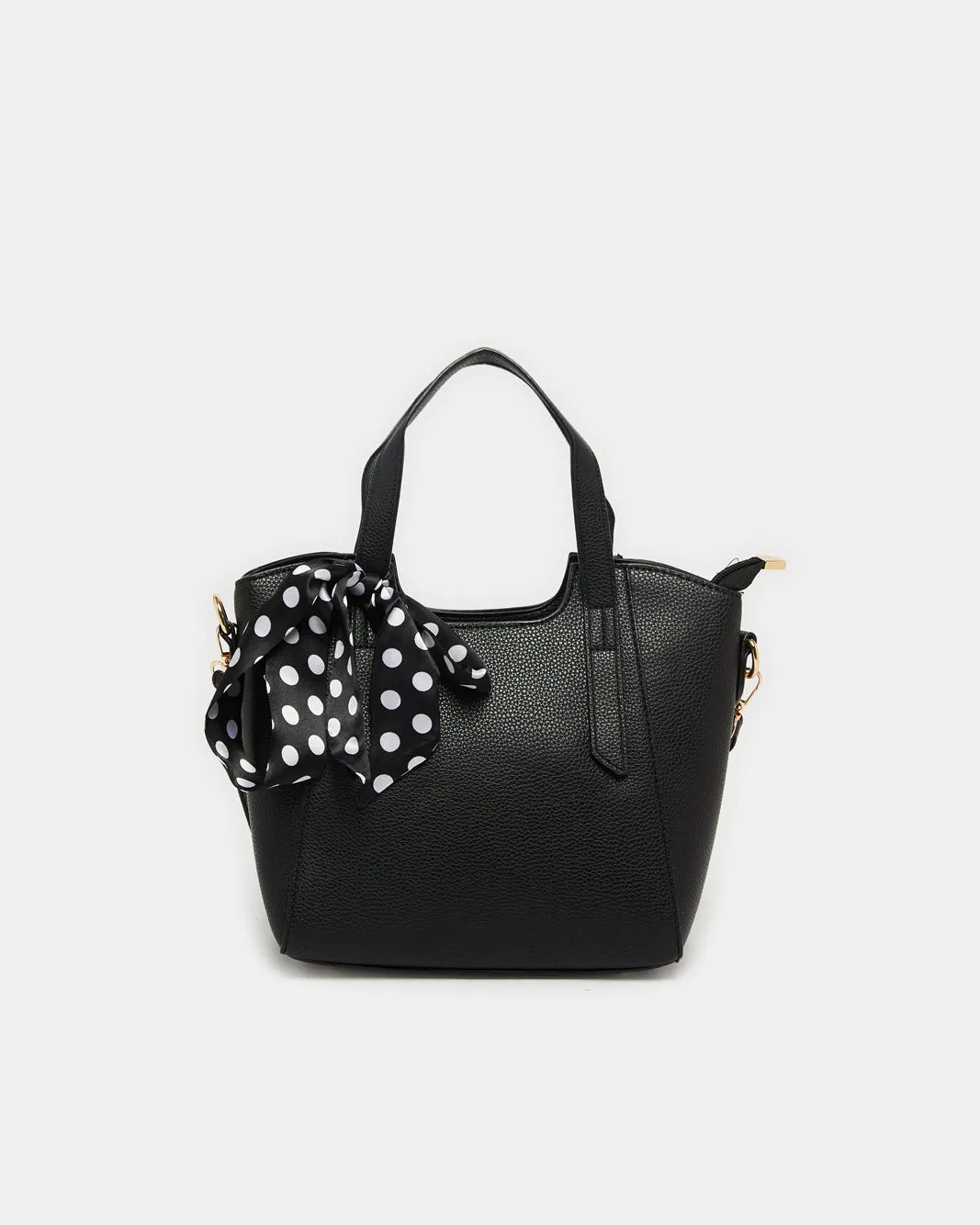 Women Black Tote Bag With Scarf sold by Redtag