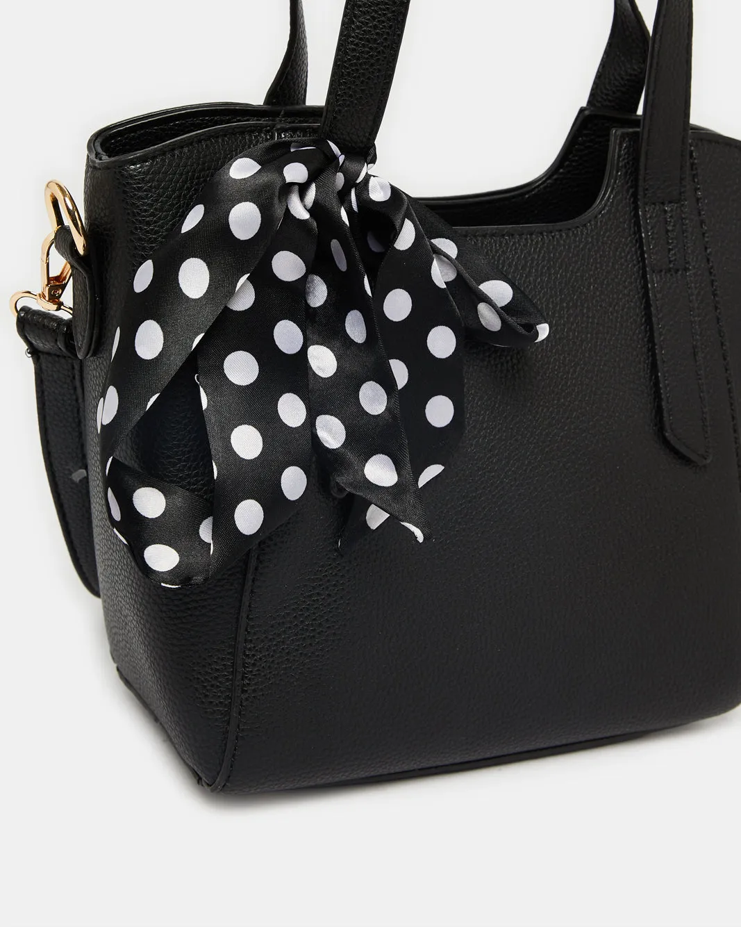 Women Black Tote Bag With Scarf sold by Redtag product image thumbnail 3