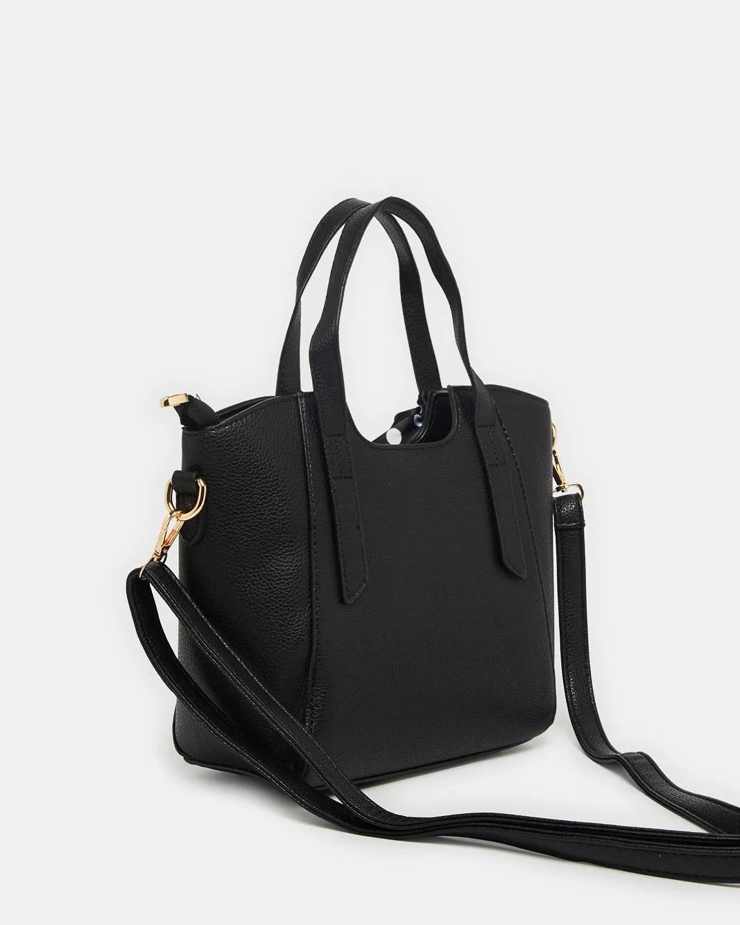 Women Black Tote Bag With Scarf sold by Redtag product image thumbnail 2