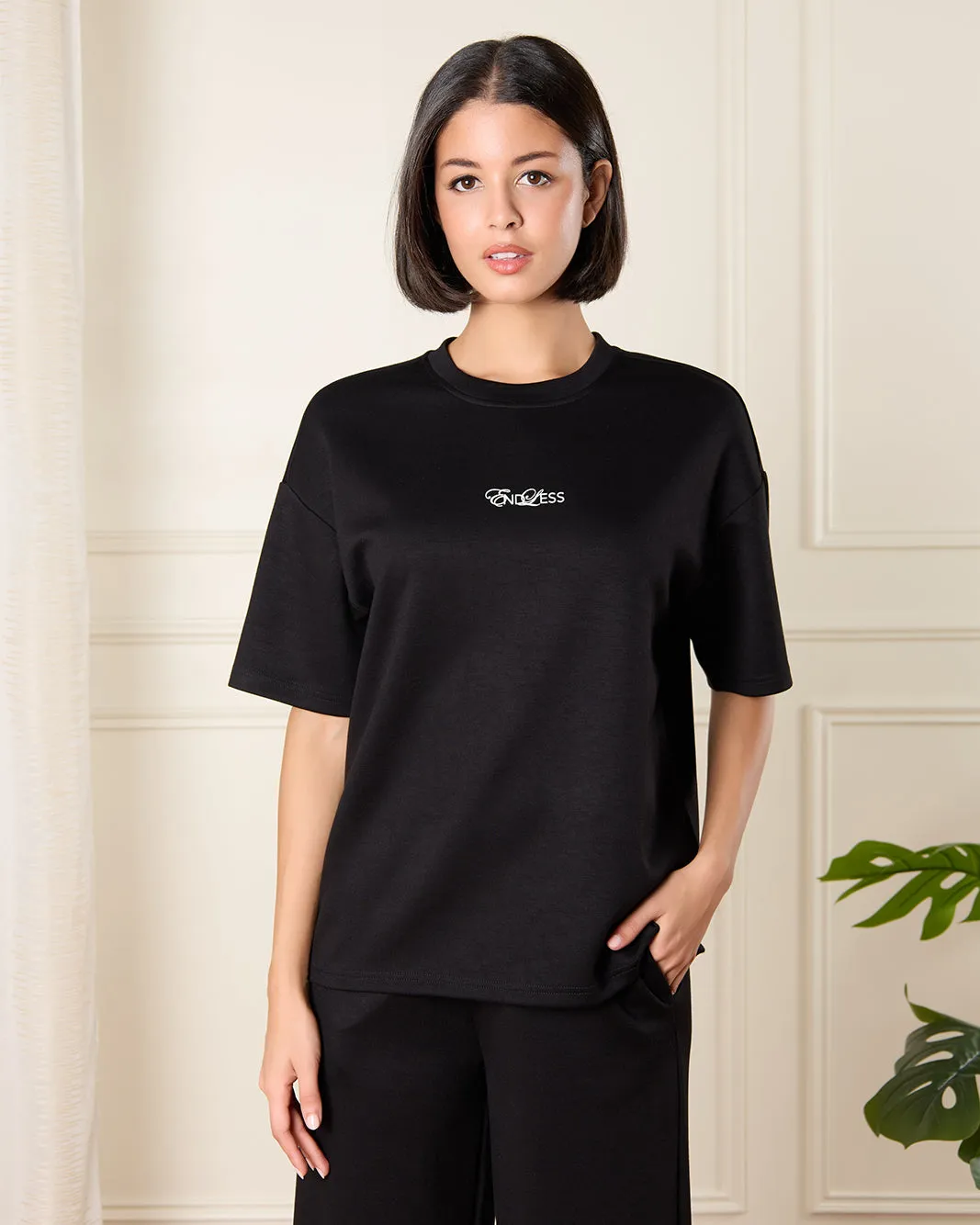 Women Black Printed T-Shirt sold by Redtag
