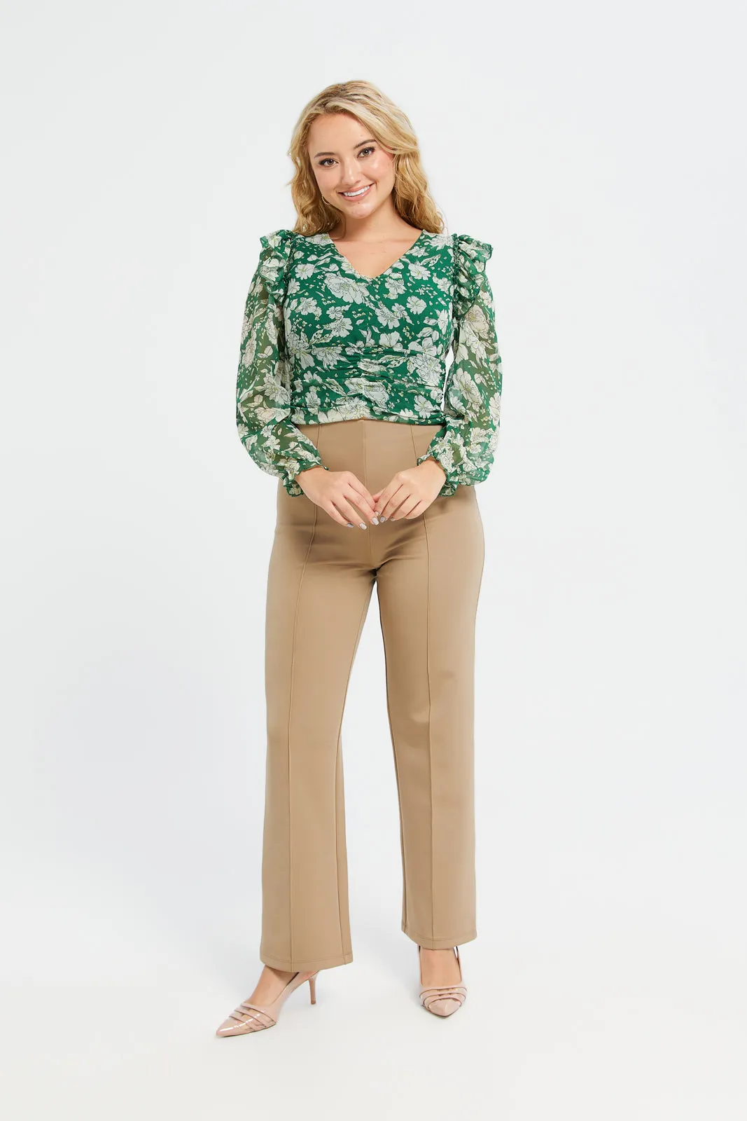 Woman Green Print Blouse sold by Redtag product image thumbnail 2
