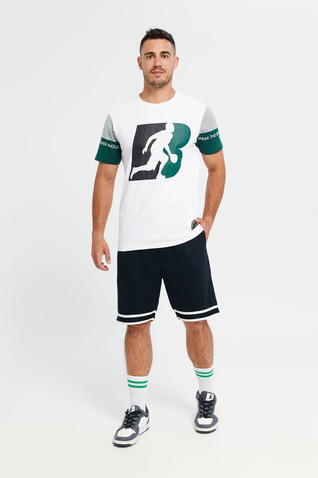 Men White Printed Active T-Shirt sold by Redtag product image thumbnail 2