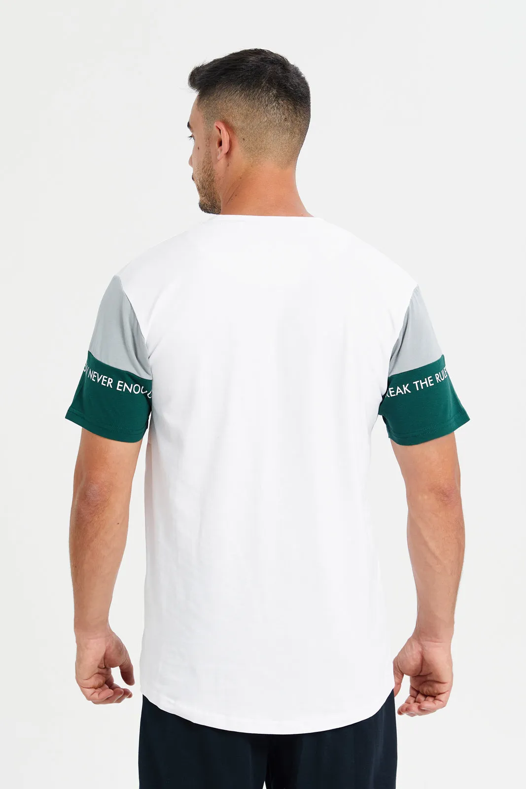 Men White Printed Active T-Shirt sold by Redtag product image thumbnail 3