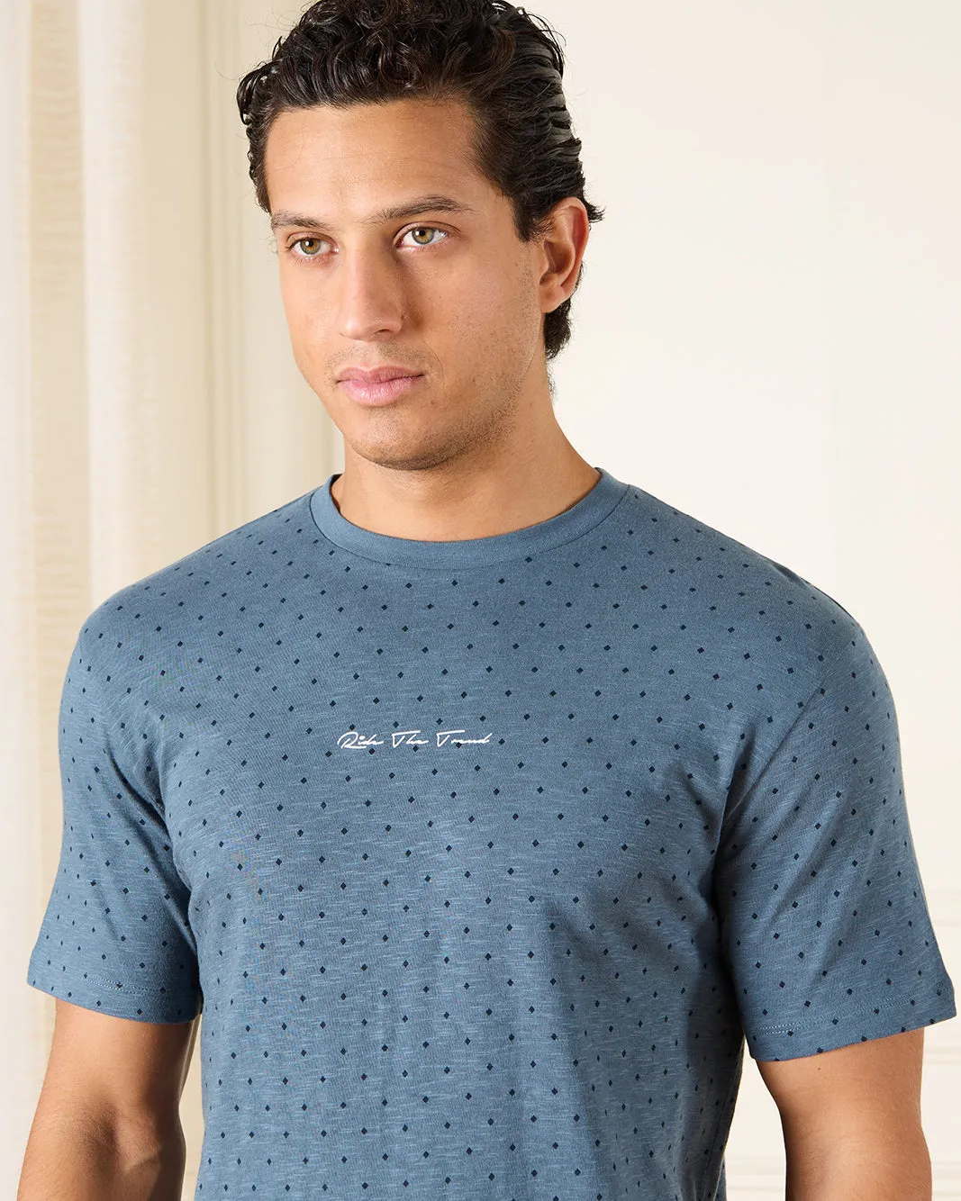 Men Blue Graphic T-Shirt sold by Redtag product image thumbnail 4