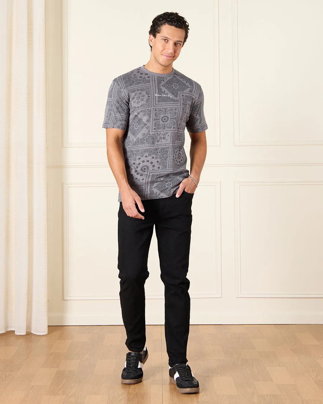 Men Grey Graphic T-Shirt sold by Redtag product image thumbnail 2