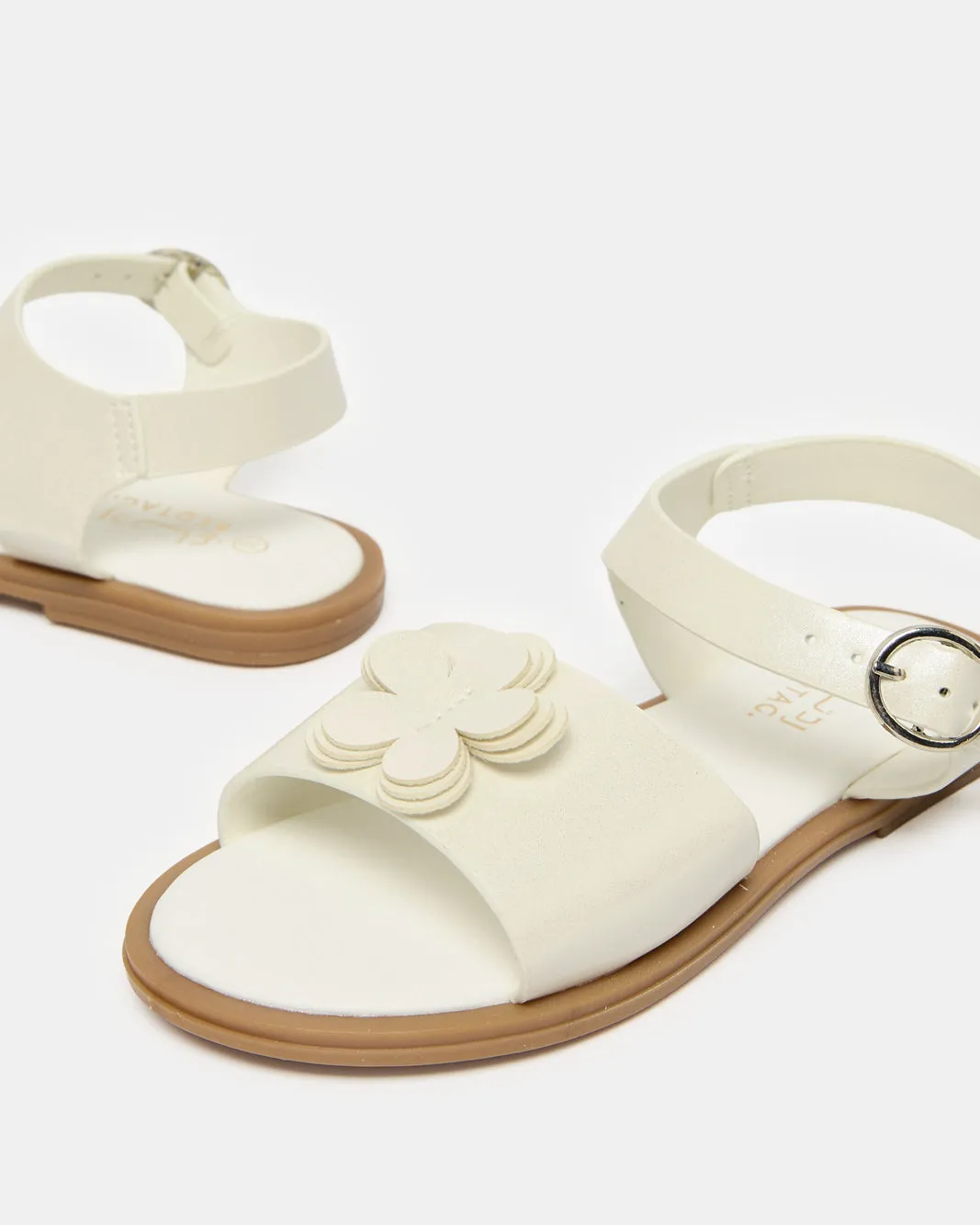 Girls White Floral Sandal sold by Redtag product image thumbnail 3