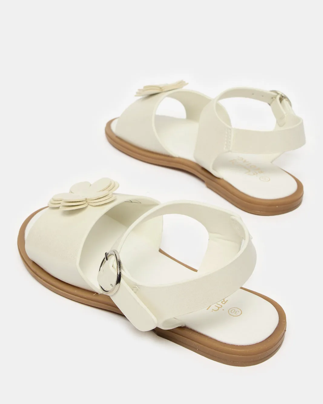 Girls White Floral Sandal sold by Redtag product image thumbnail 4