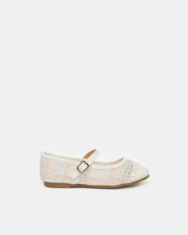 Senior Girls Beige Mesh Ballerina sold by Redtag