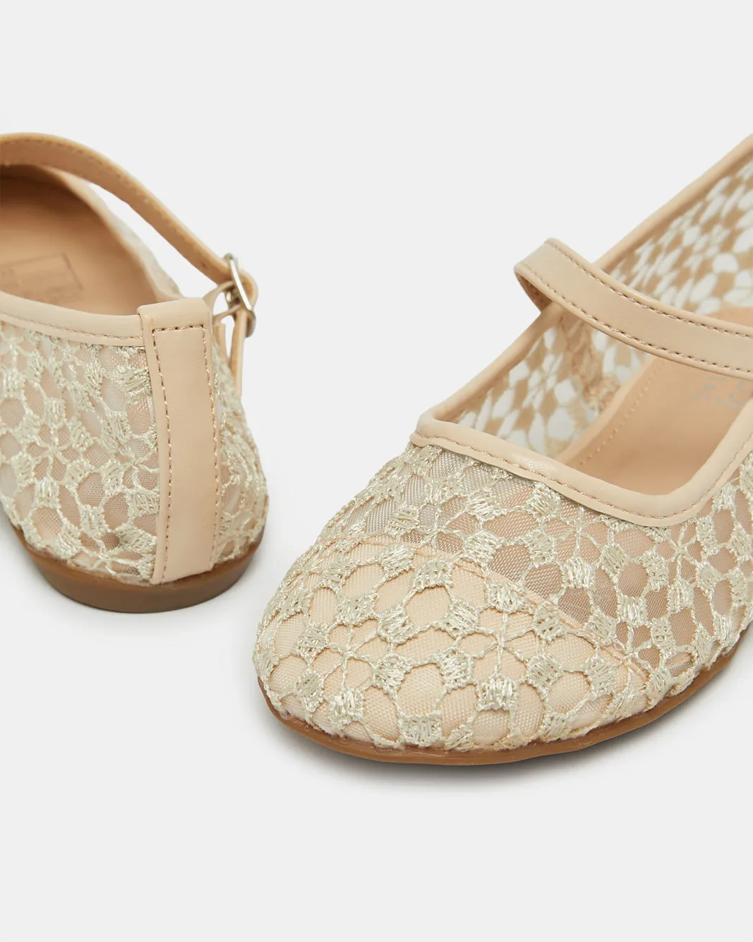 Senior Girls Beige Embroidery Ballerina sold by Redtag product image thumbnail 4