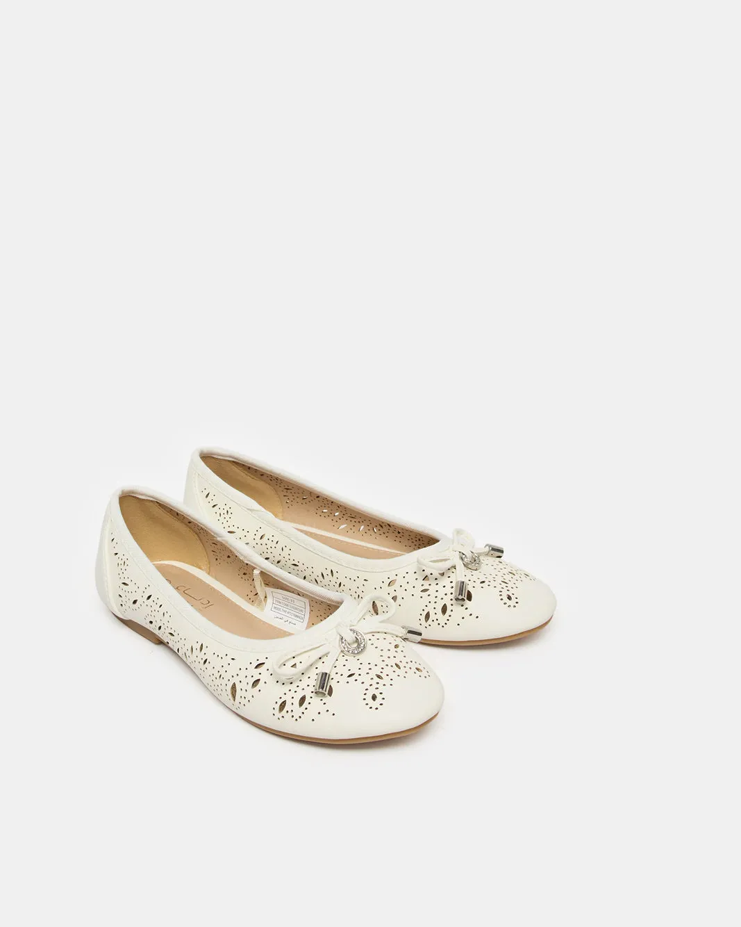 Senior Girls White Laser Cut Ballerina sold by Redtag product image thumbnail 2