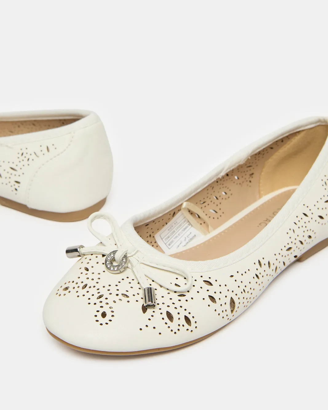Senior Girls White Laser Cut Ballerina sold by Redtag product image thumbnail 3