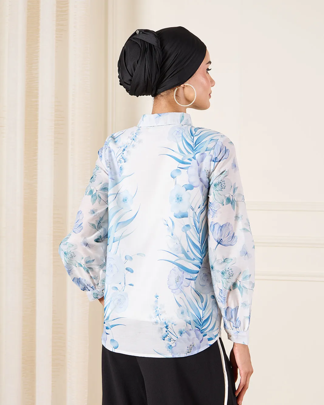 Women Blue Printed Collar Shirt sold by Redtag product image thumbnail 3
