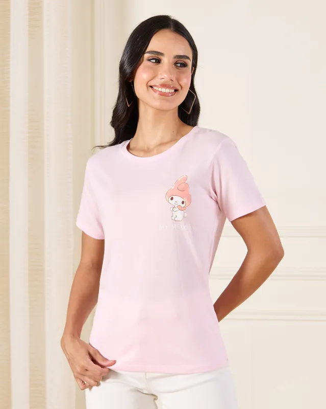 Women Pink Melody Printed T-Shirt sold by Redtag