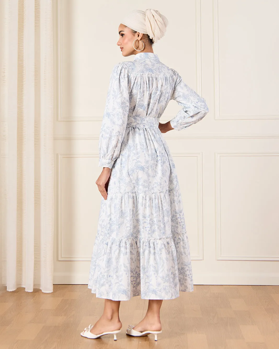 Women White Printed Belted Dress sold by Redtag product image thumbnail 3