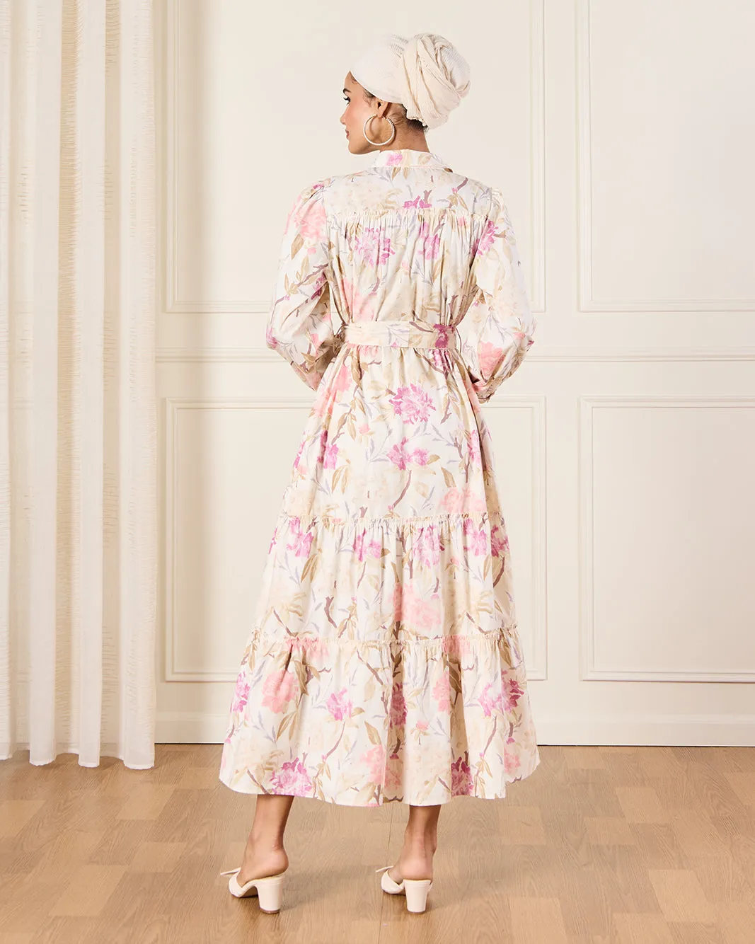 Women Pink Printed Belted Dress sold by Redtag product image thumbnail 3