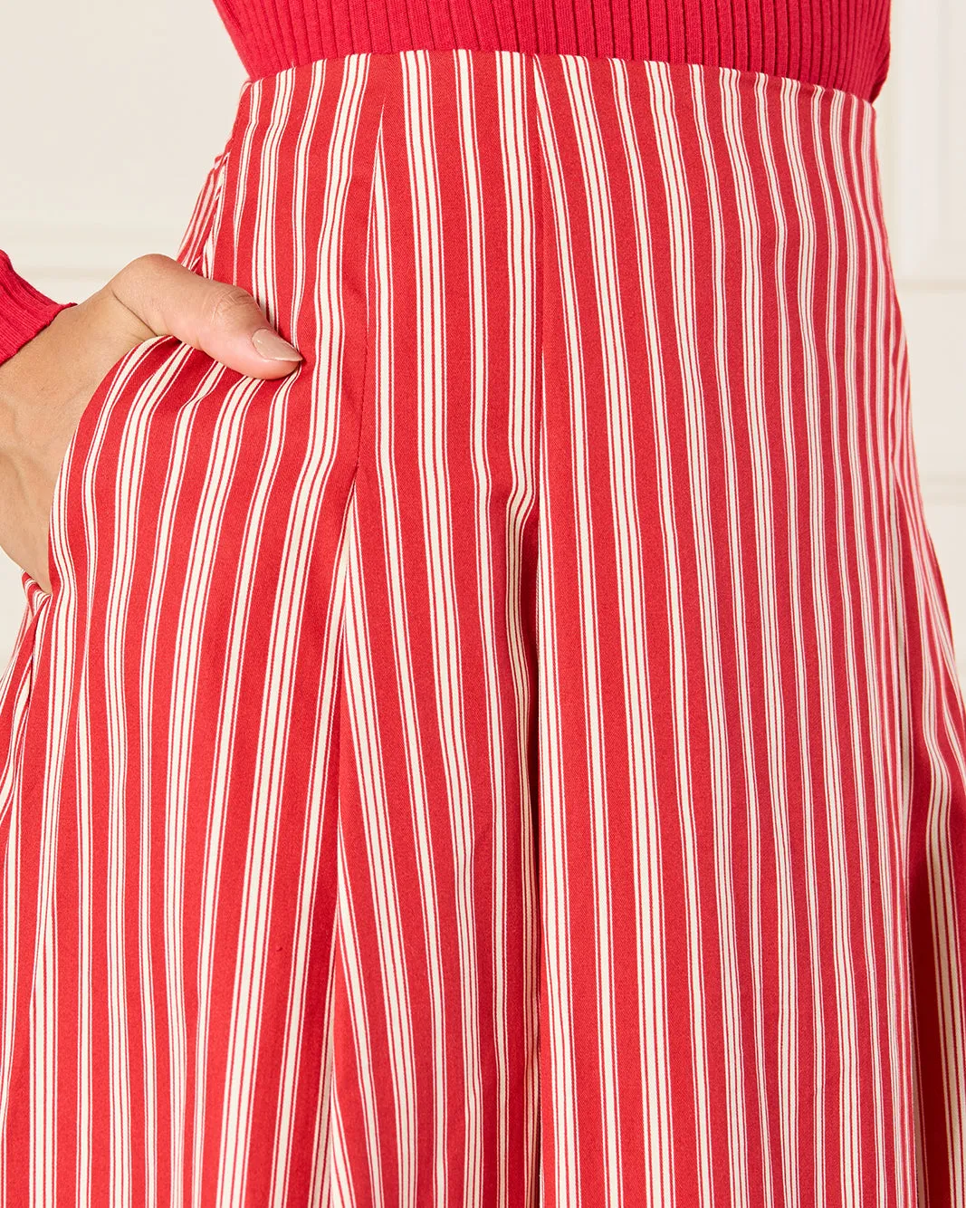 Women Red Striped Skirt sold by Redtag product image thumbnail 4