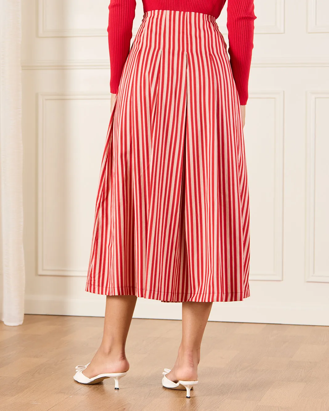 Women Red Striped Skirt sold by Redtag product image thumbnail 3