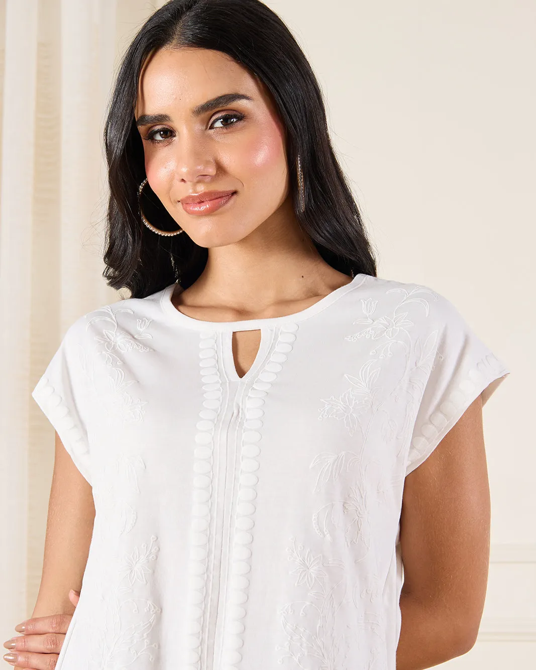 Women White Panel Detailed Top sold by Redtag product image thumbnail 4
