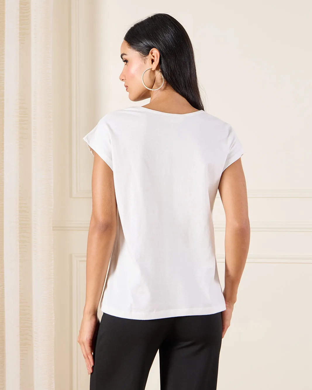 Women White Panel Detailed Top sold by Redtag product image thumbnail 3