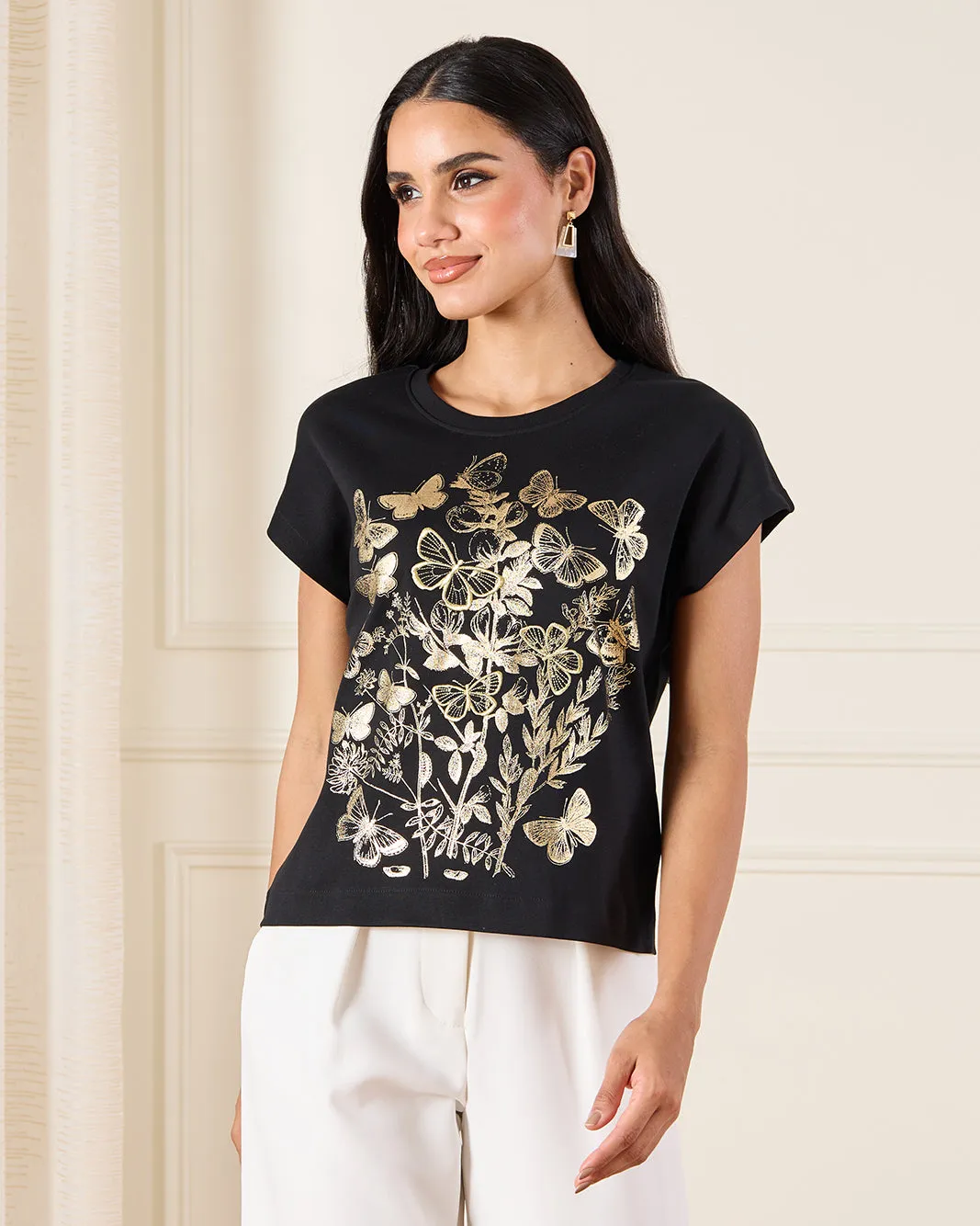 Women Black Printed Top sold by Redtag