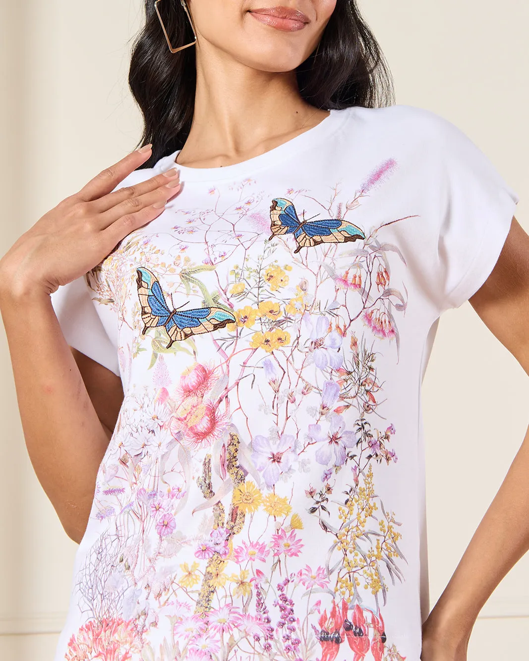 Women White Printed Front Embroidered Top sold by Redtag product image thumbnail 4
