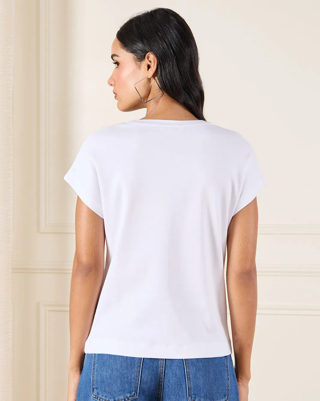 Women White Printed Front Embroidered Top sold by Redtag product image thumbnail 3