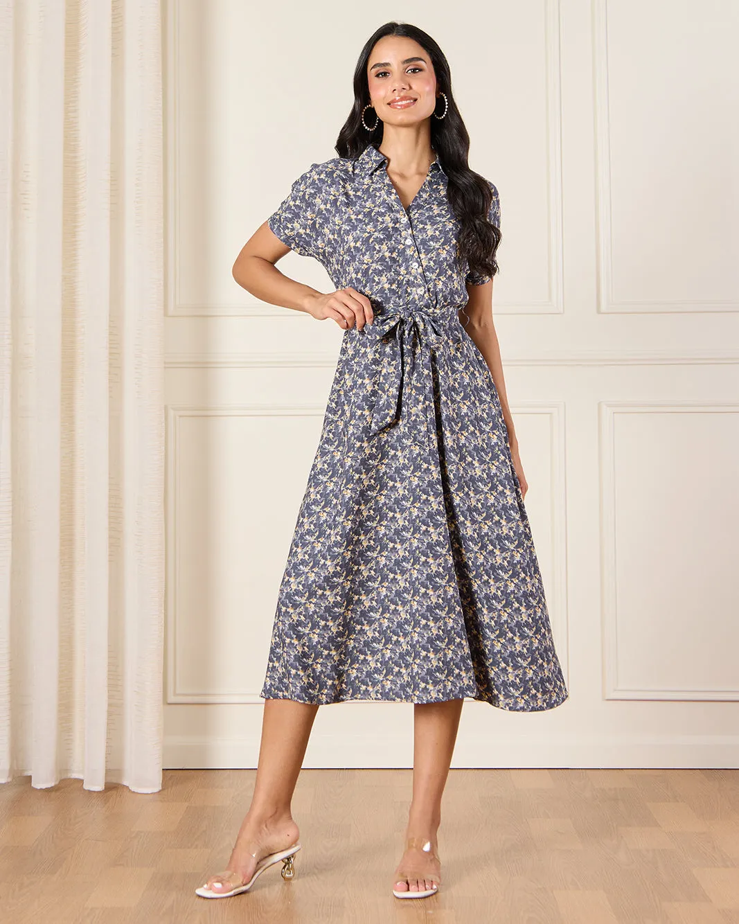 Women Blue Printed Dress sold by Redtag product image thumbnail 4