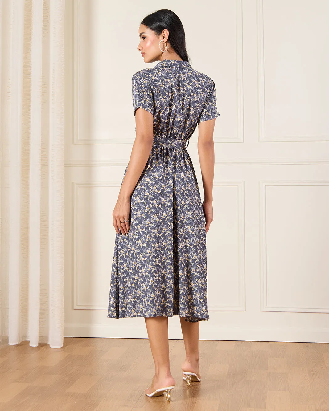 Women Blue Printed Dress sold by Redtag product image thumbnail 3