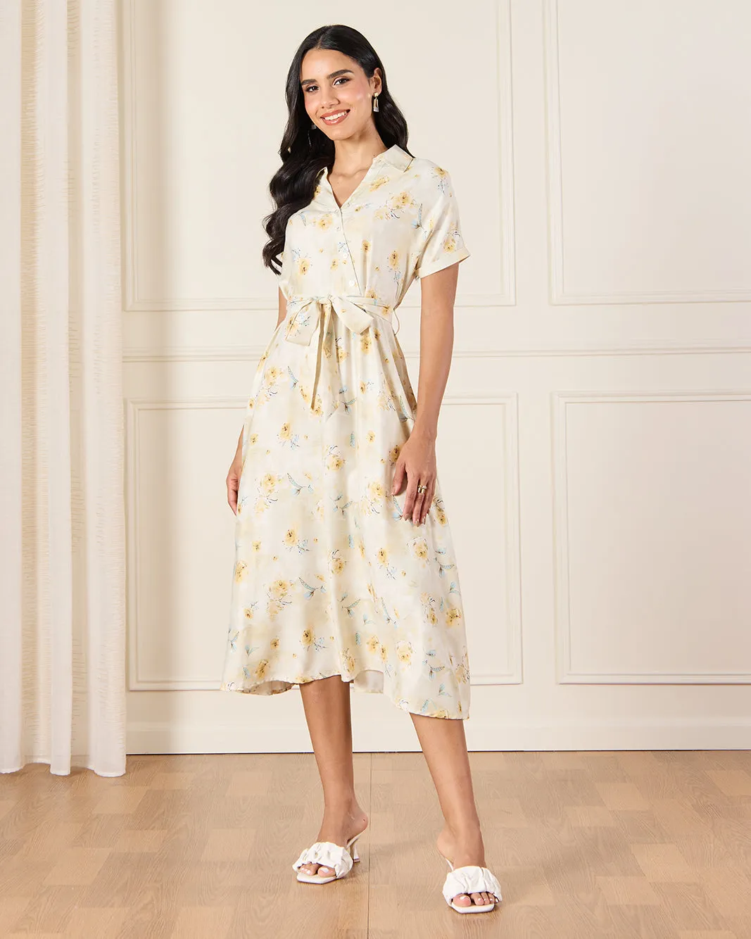 Women Yellow Floral Dress sold by Redtag product image thumbnail 4