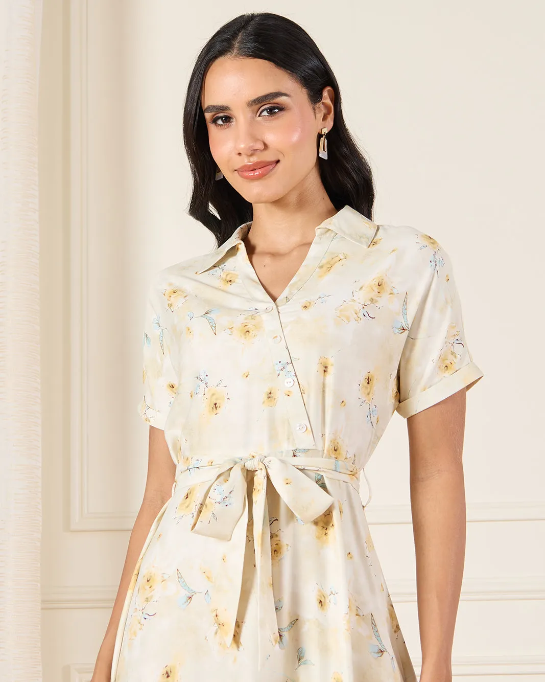 Women Yellow Floral Dress sold by Redtag product image thumbnail 2