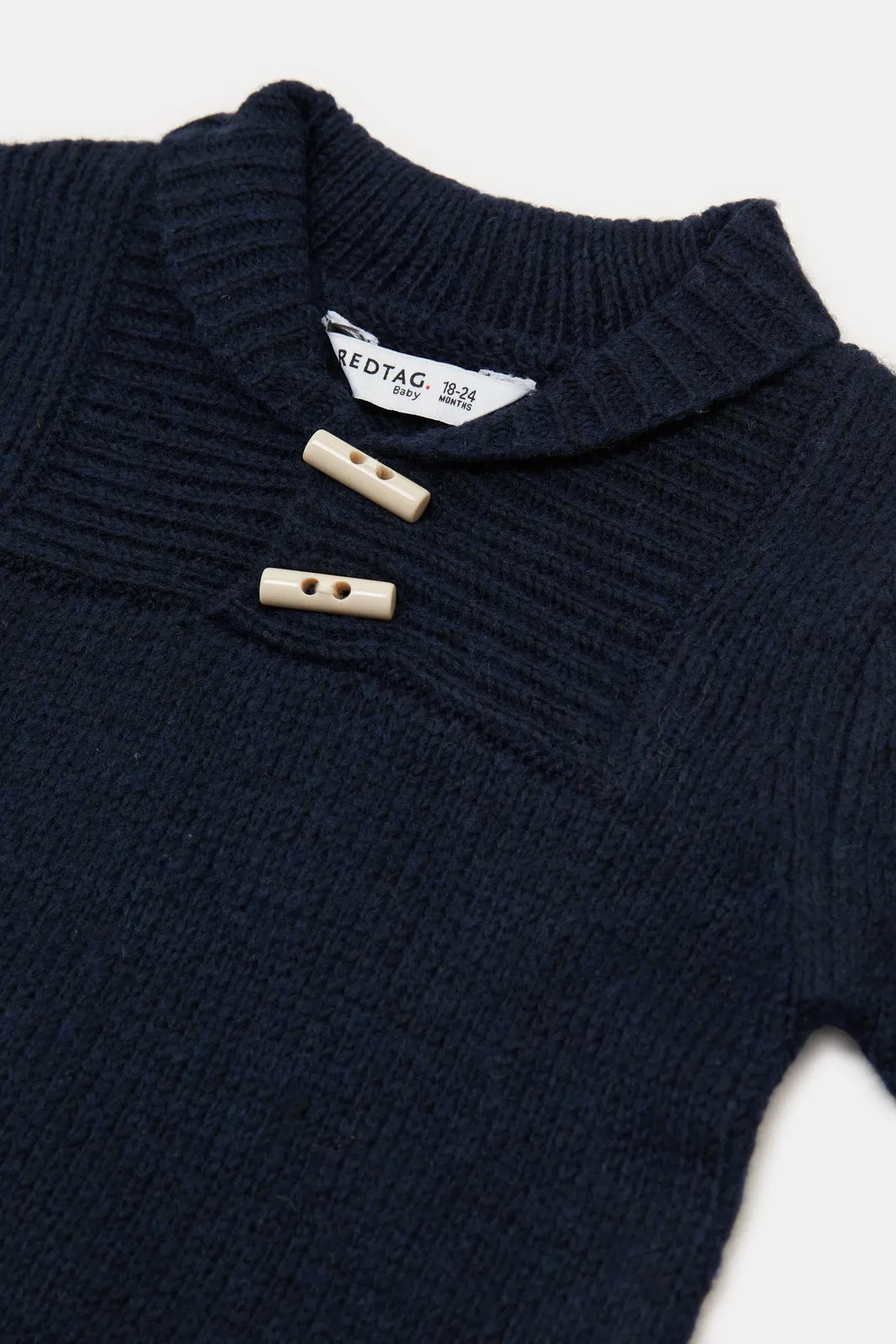 Infant Boys Navy Shawl Collar Pullover sold by Redtag product image thumbnail 2