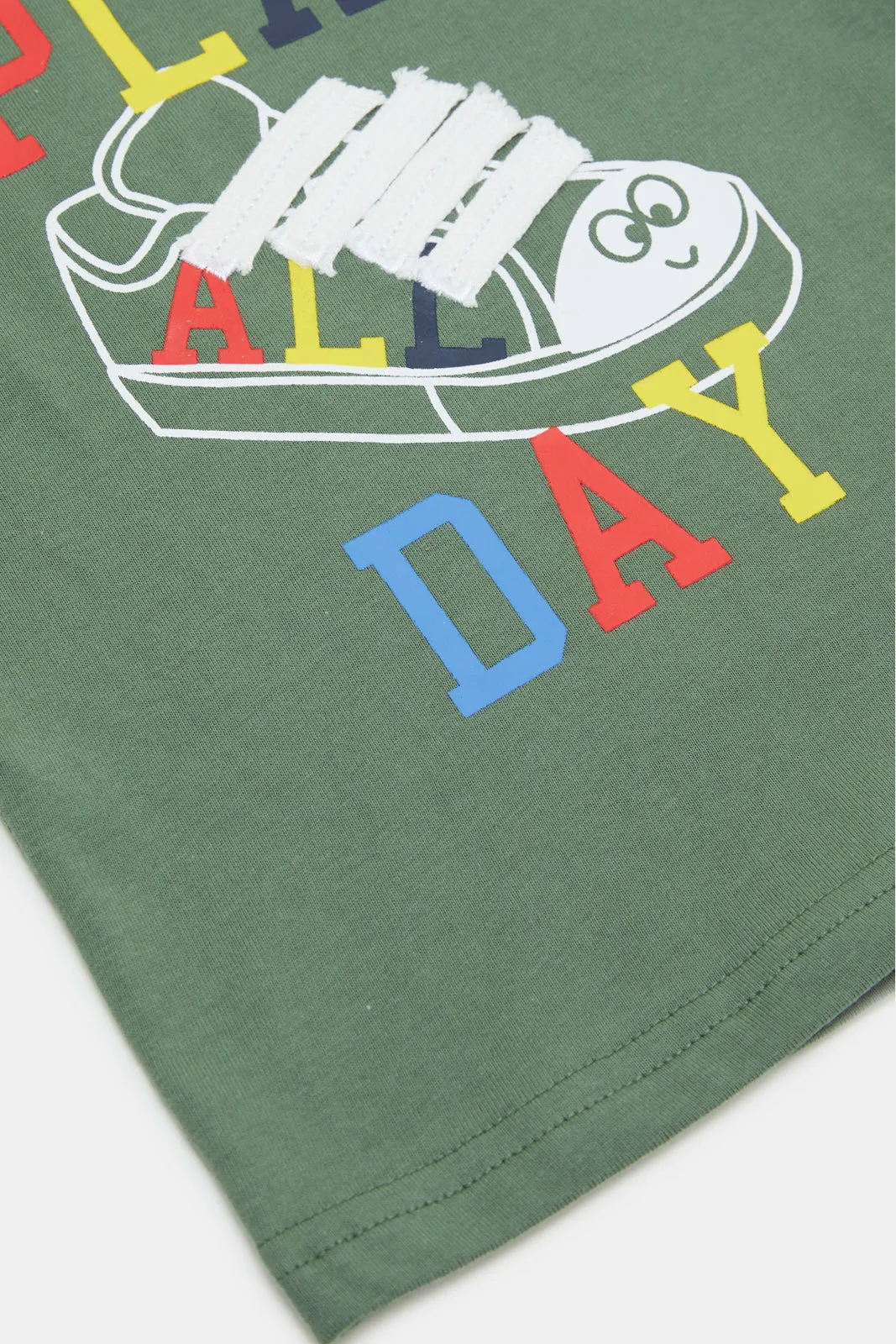 Infant Boys Olive Printed T-Shirt sold by Redtag product image thumbnail 4