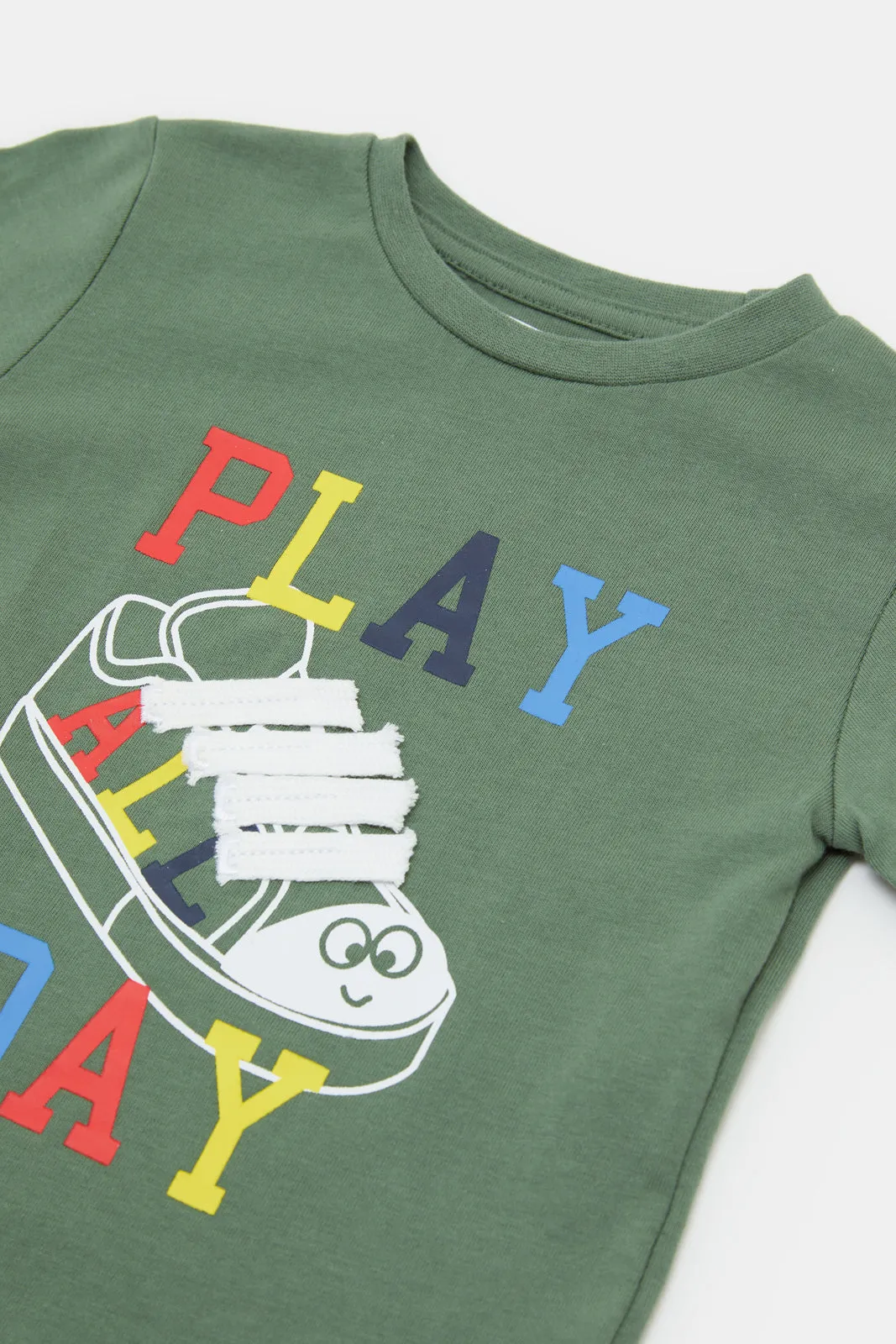 Infant Boys Olive Printed T-Shirt sold by Redtag product image thumbnail 2