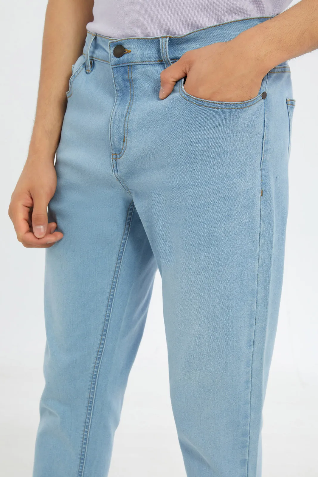 Men Blue 5-Pockets Slim Fit Jean sold by Redtag product image thumbnail 4