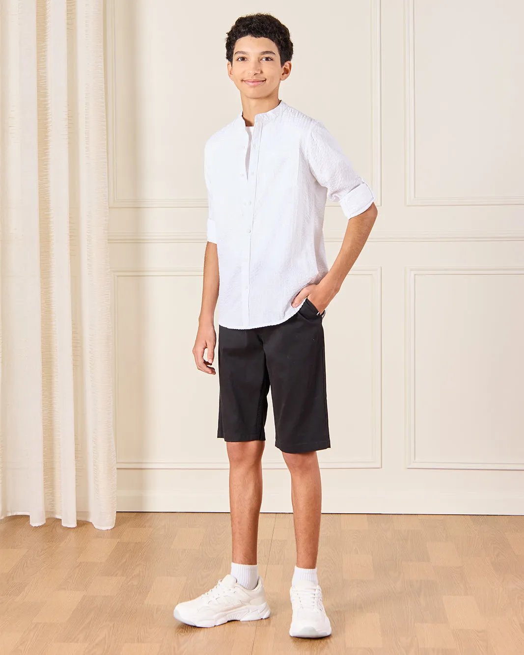 Senior Boys White Casual Shirt sold by Redtag product image thumbnail 2