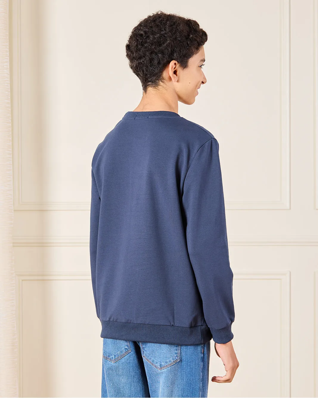 Senior Boys Navy Printed Sweatshirt sold by Redtag product image thumbnail 3