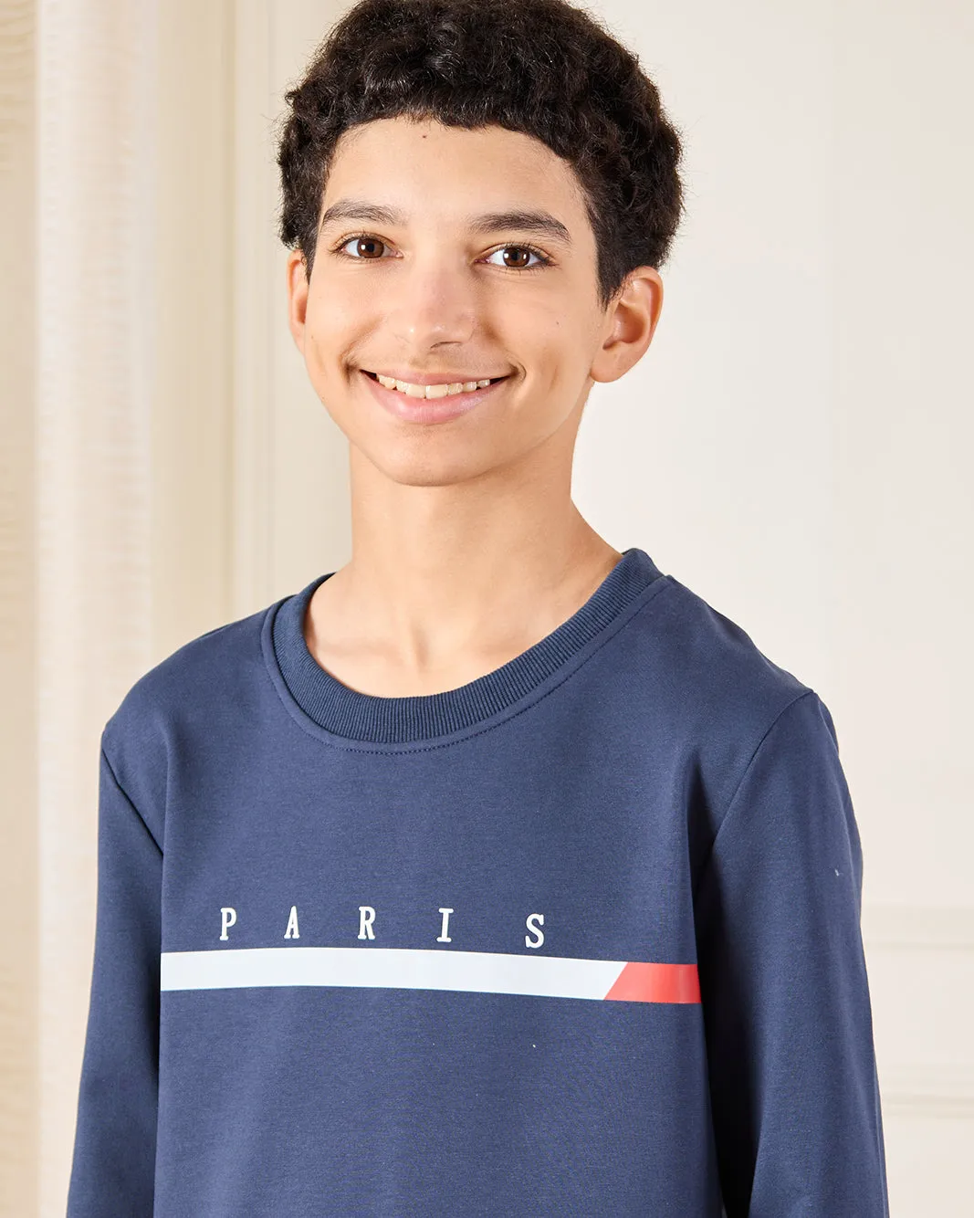 Senior Boys Navy Printed Sweatshirt sold by Redtag product image thumbnail 4