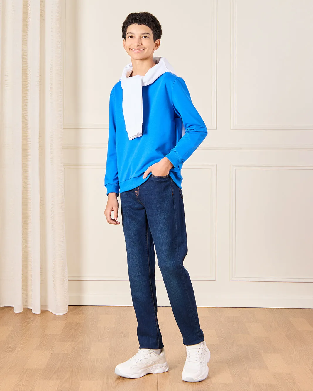 Senior Boys Blue Printed Sweatshirt sold by Redtag product image thumbnail 2