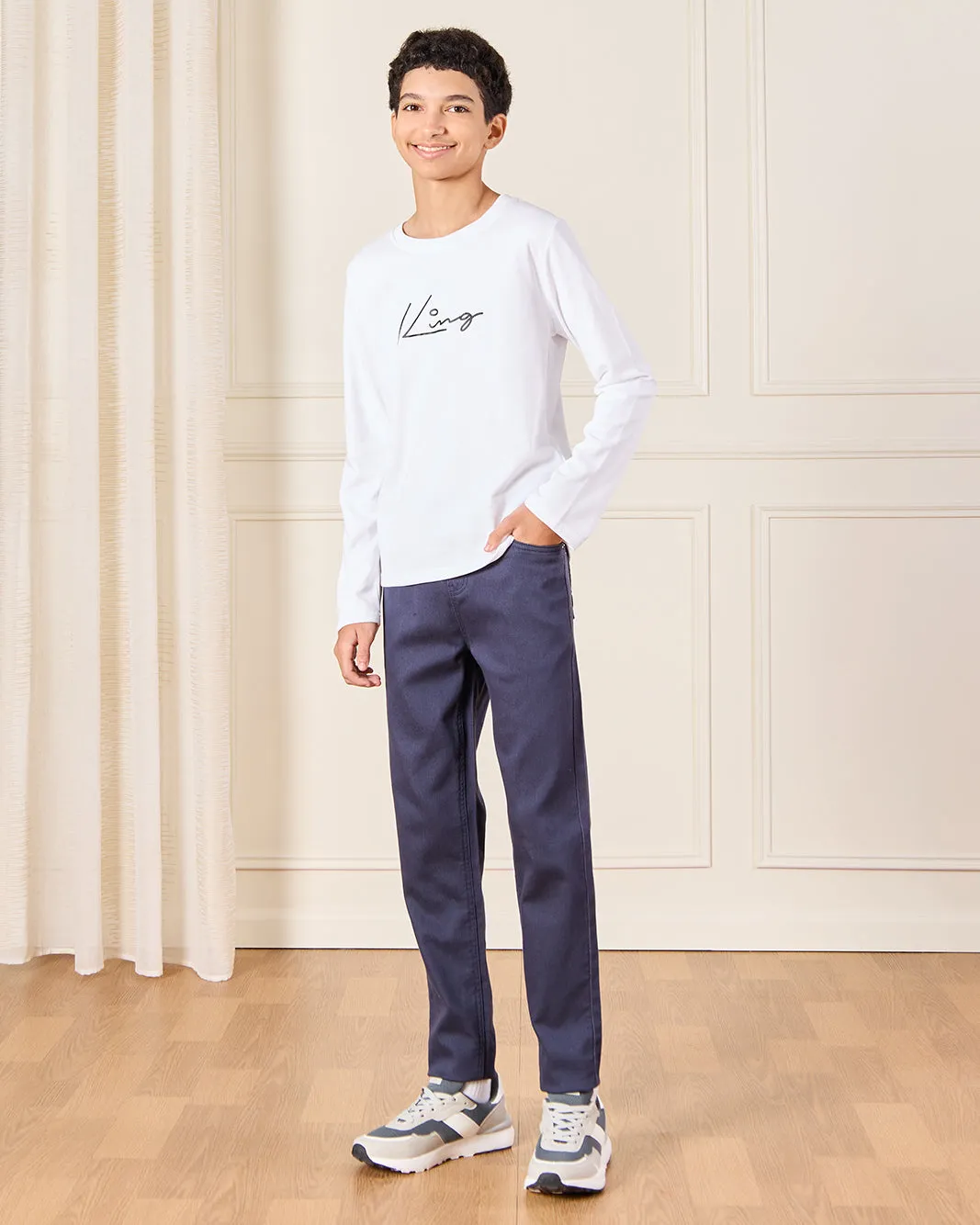 Senior Boys White Printed T-Shirt sold by Redtag product image thumbnail 2