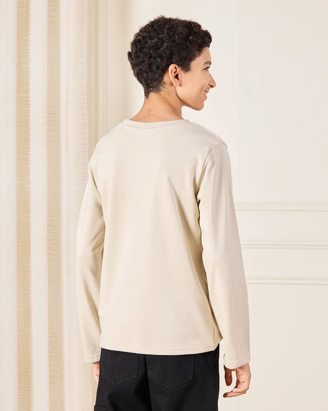 Senior Boys Beige Printed T-Shirt sold by Redtag product image thumbnail 3