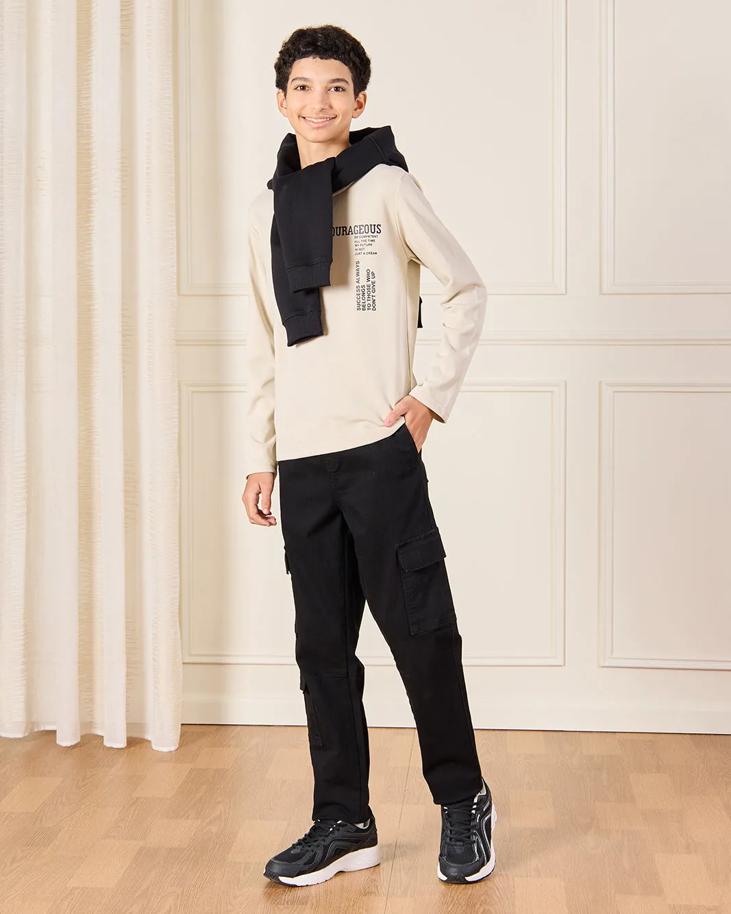 Senior Boys Beige Printed T-Shirt sold by Redtag product image thumbnail 2