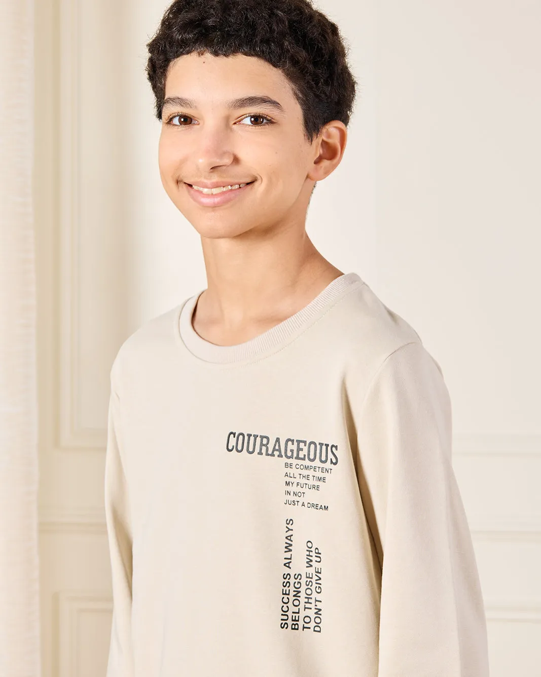 Senior Boys Beige Printed T-Shirt sold by Redtag product image thumbnail 4