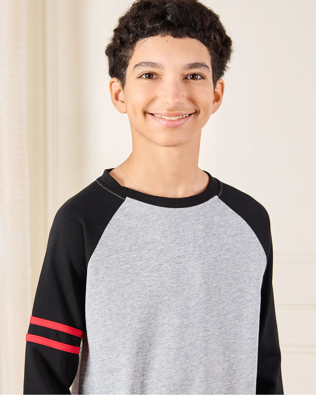 Senior Boys Grey And Black Reglan T-Shirt sold by Redtag product image thumbnail 4