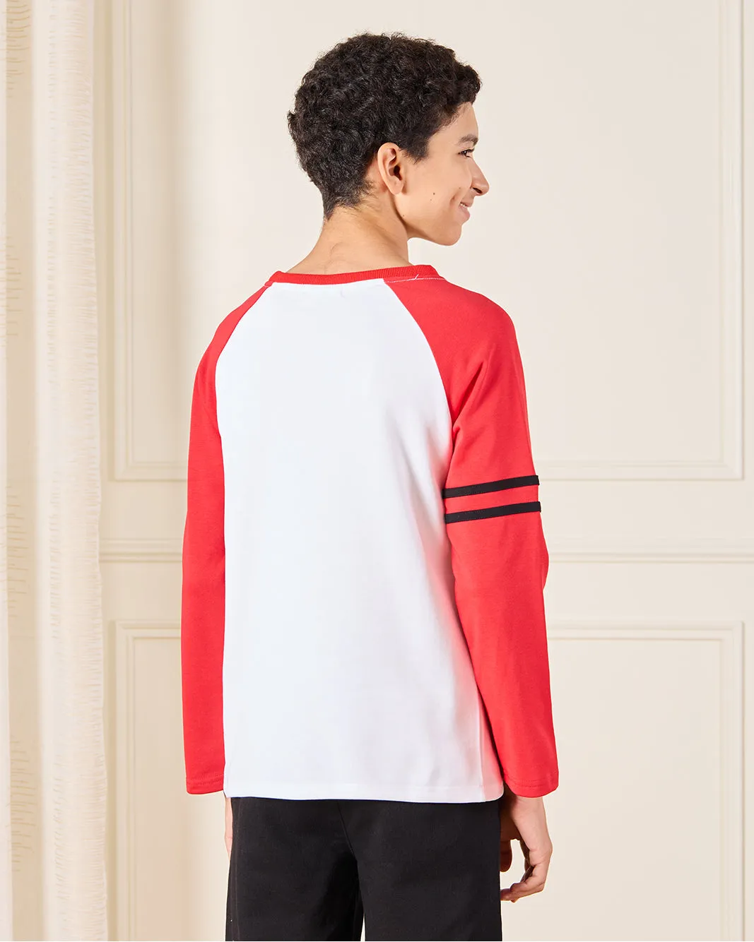 Senior Boys White And Red Reglan T-Shirt sold by Redtag product image thumbnail 3