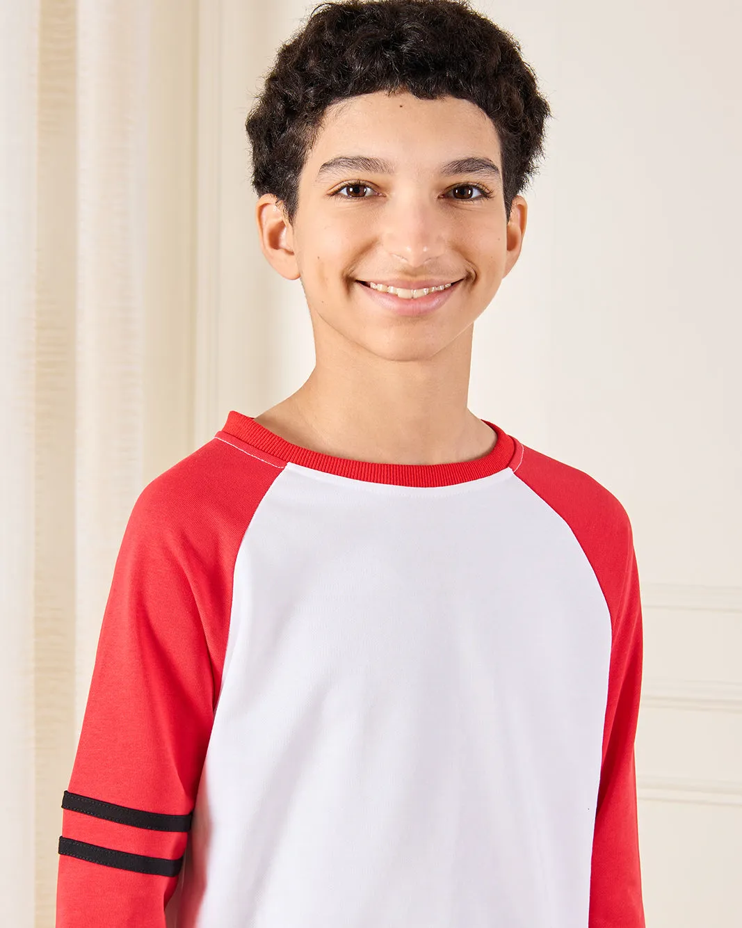 Senior Boys White And Red Reglan T-Shirt sold by Redtag product image thumbnail 4