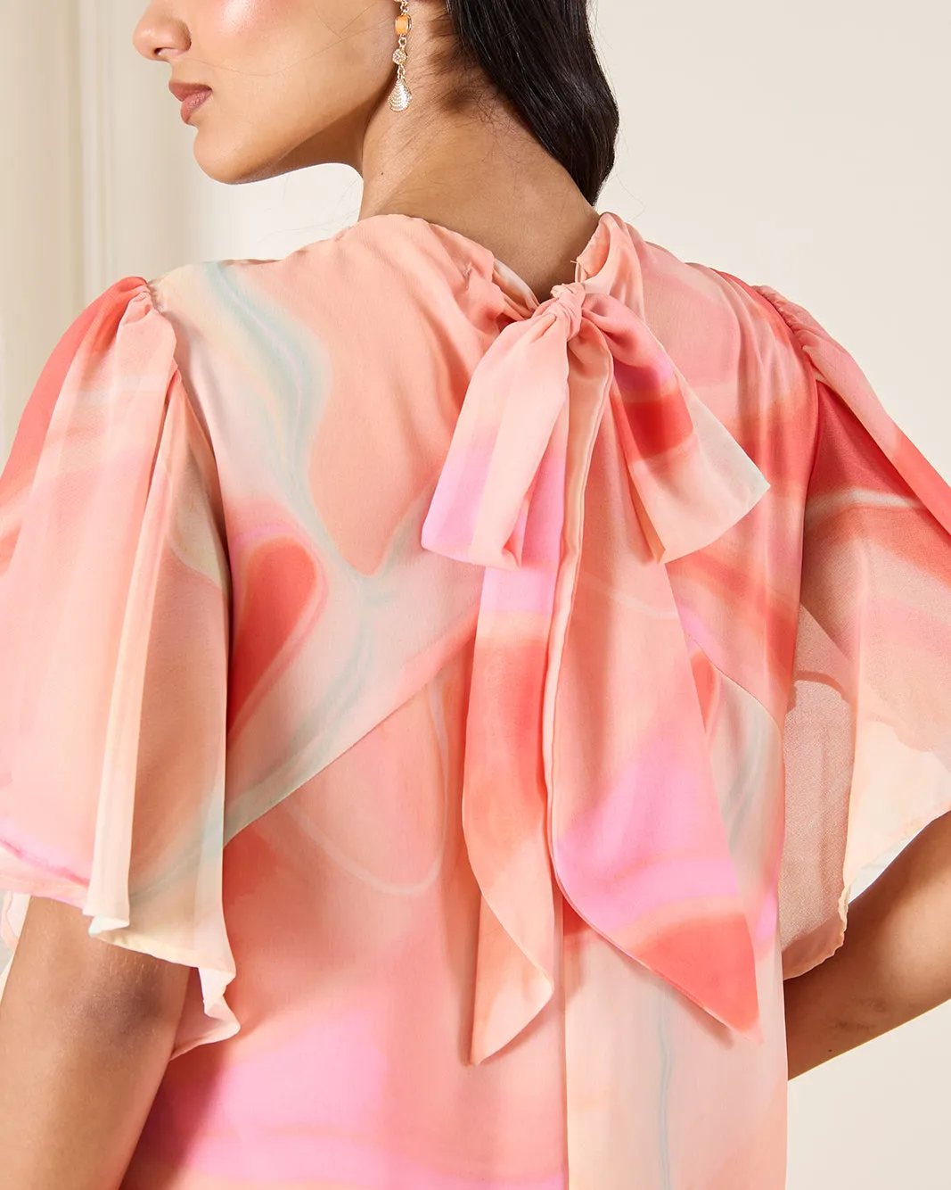 Women Coral Printed Kaftan Dress sold by Redtag product image thumbnail 4